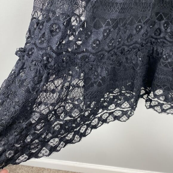 Black Lace Dress Sz Small Fairy Dark Cottagecore Victorian Sexy Goth Max Studio - Picture 4 of 9